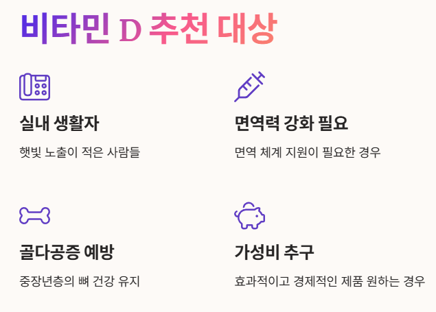 비타민D 추천 대상