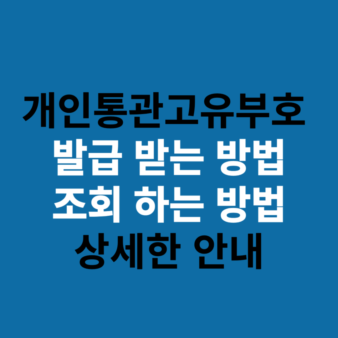 개인통관고유부호