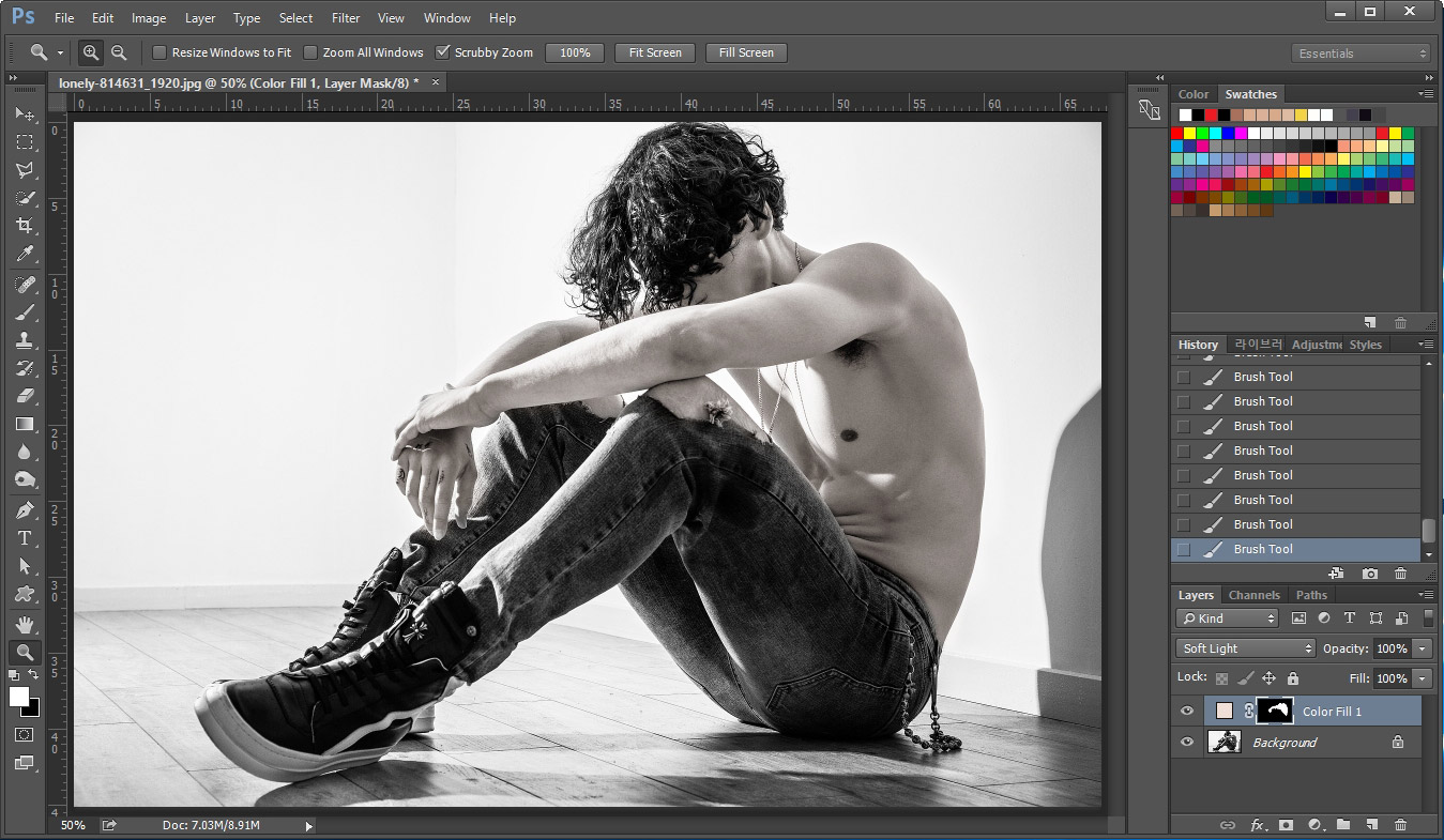 포토샵 컬러 입히기