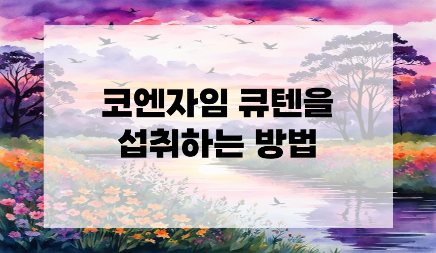 코엔자임 큐텐을 섭취하는 방법