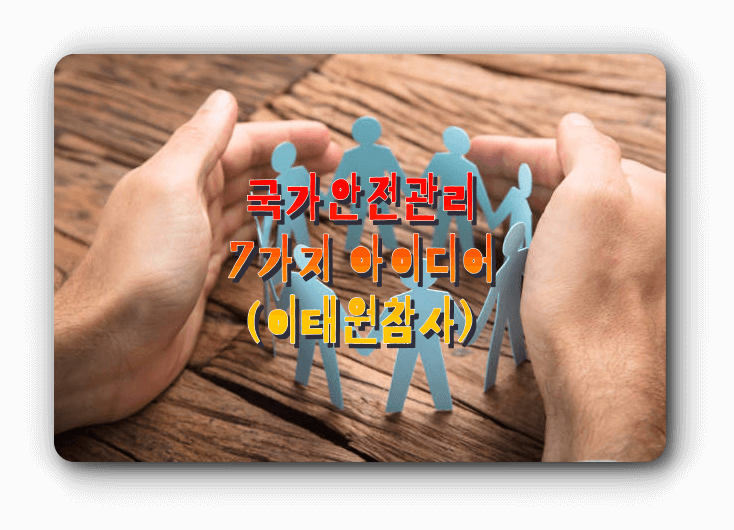  이태원 사건이후 국가시스템 차원 안전관리 예방차원 해야 될 일 7가지