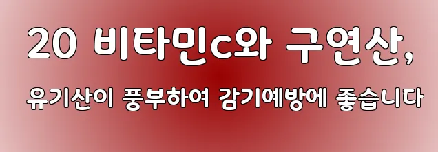  20 비타민c와 구연산, 유기산이 풍부하여 감기예방에 좋습니다