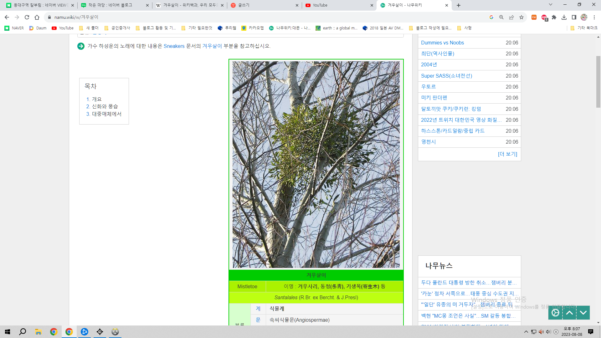  동물뿐만 아니라 식물도 기생을 하는 기생식물이 있다?.
