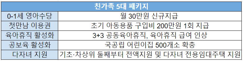 친가족 5대 패키지 표