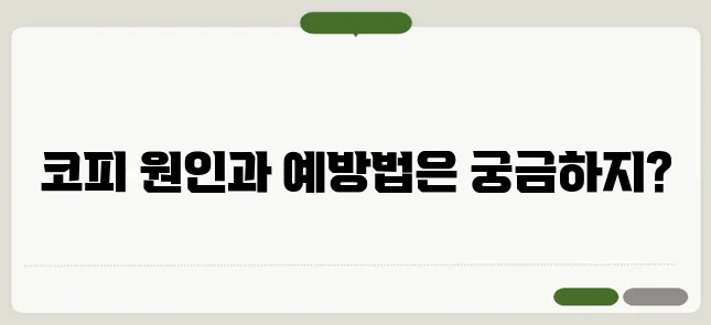 코피가 자주나는 이유와 예방법