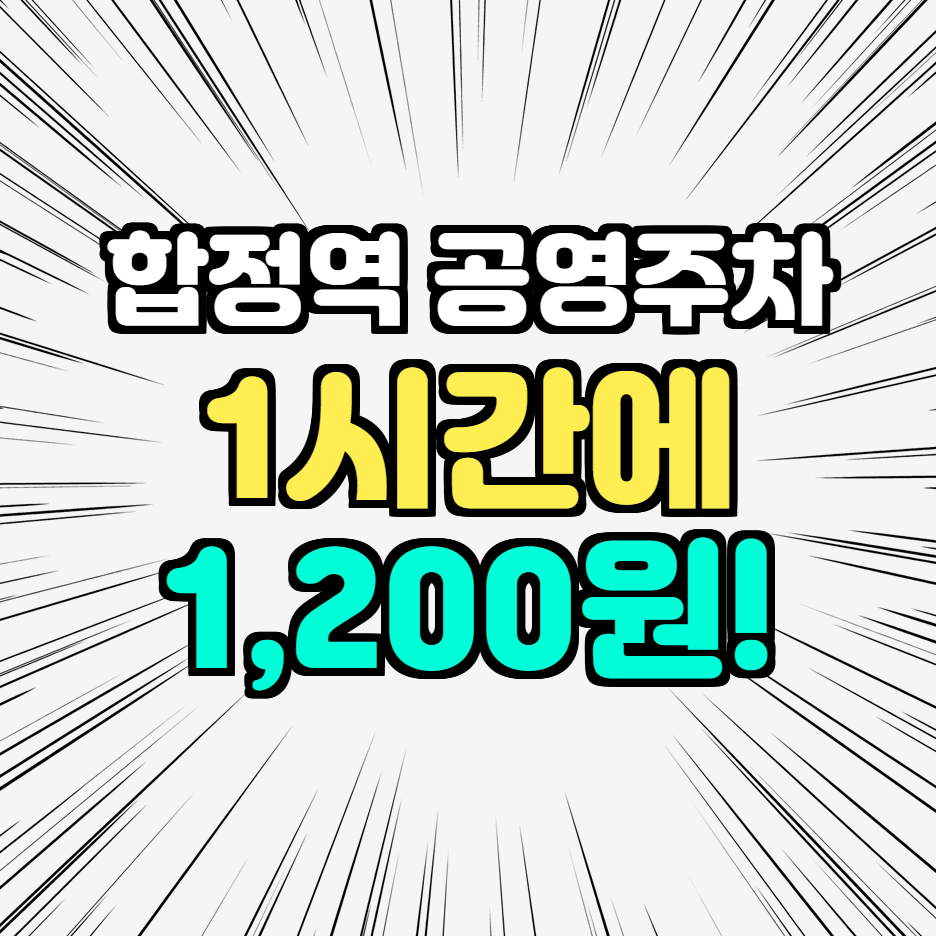  정보일기_합정역 실내 공영주차장 양화진 공영주차장 좋았다~!