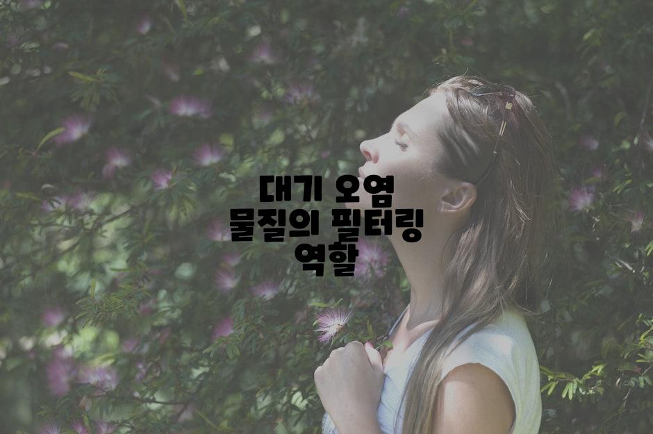 대기 오염 물질의 필터링 역할