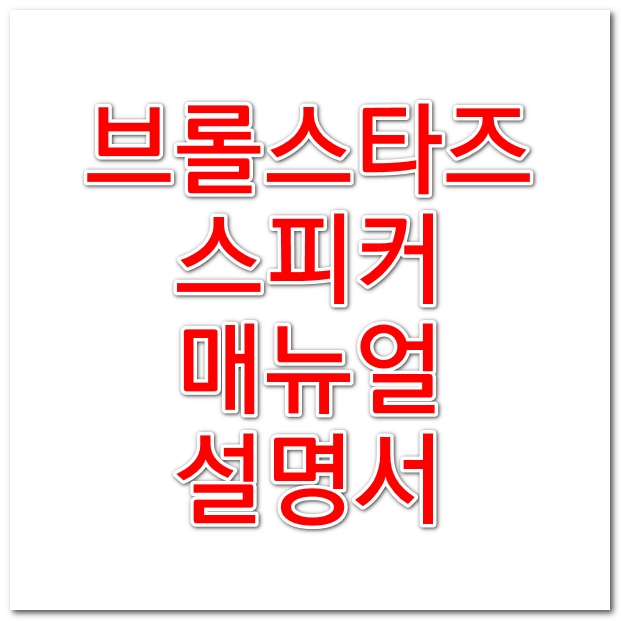  브롤스타즈 블루투스 스피커 설명서 매뉴얼