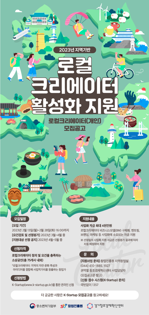 2023년 지역기반 로컬크리에이터 활성화 지원 모집공고(로컬크리에이터(개인) / 협업팀)