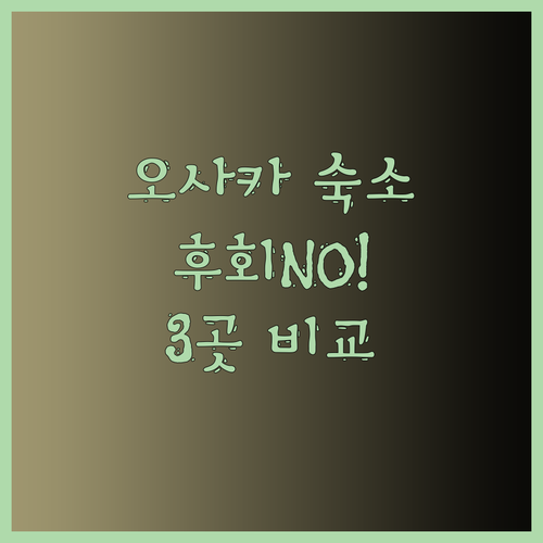 후회는 절대 없을거야! 오사카 난바 