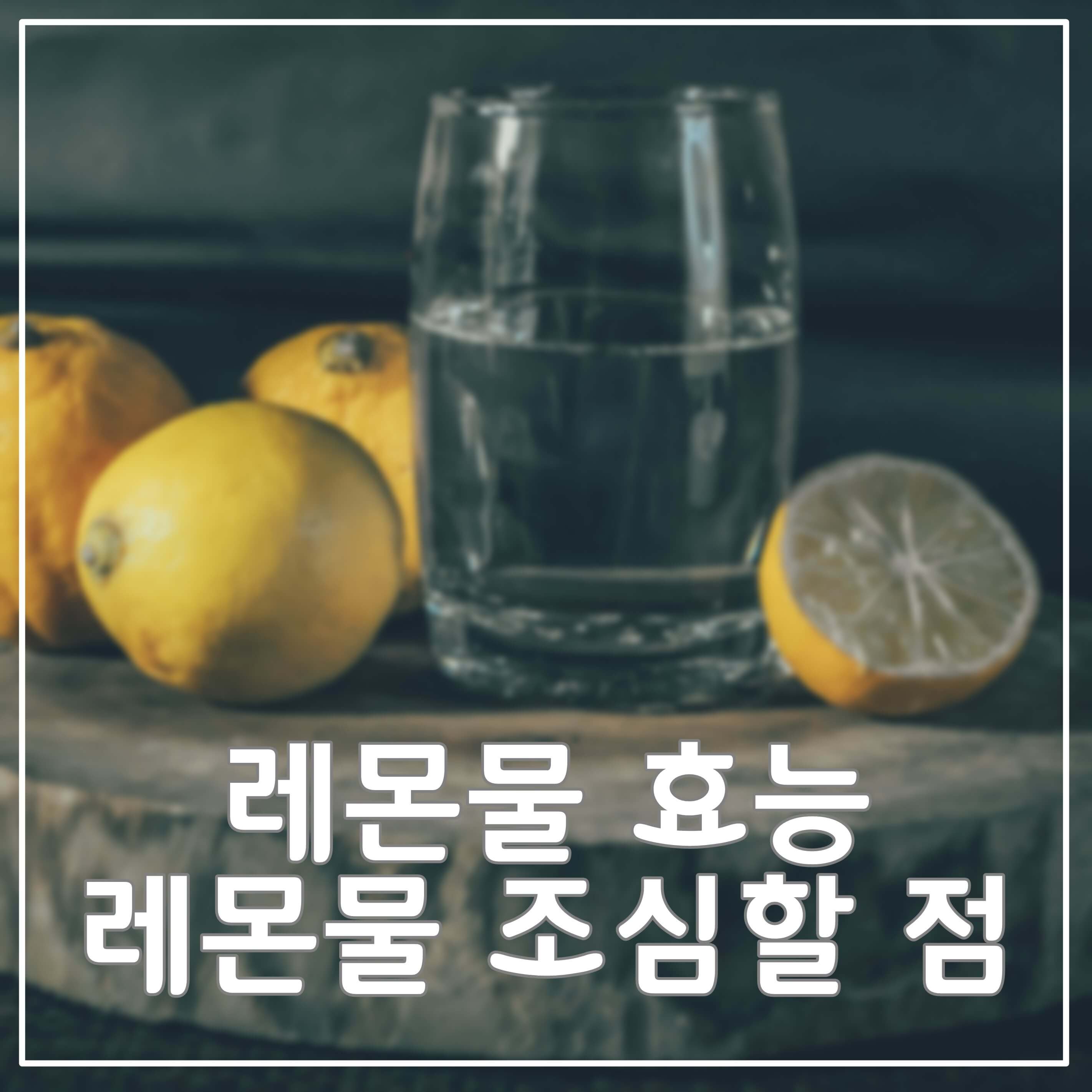  레몬물 효능과 레몬물 조심할 점