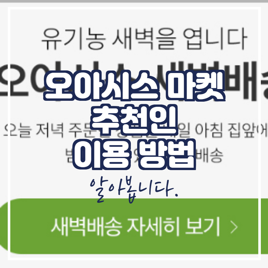  오아시스 마켓 추천 이용 방법 자세하게