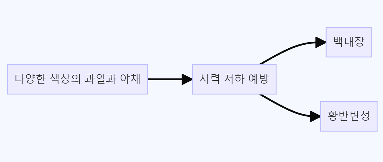 다양한 색상의 과일과 야채가 가진 힘