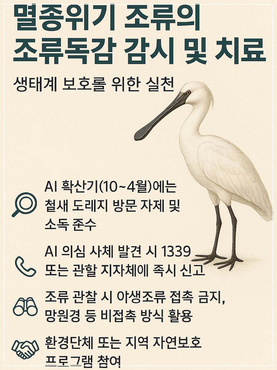 멸종 위기 동식물,멸종 위기 조류와 조류 독감 감시 및 치료: 생태계 보호를 위한 실천