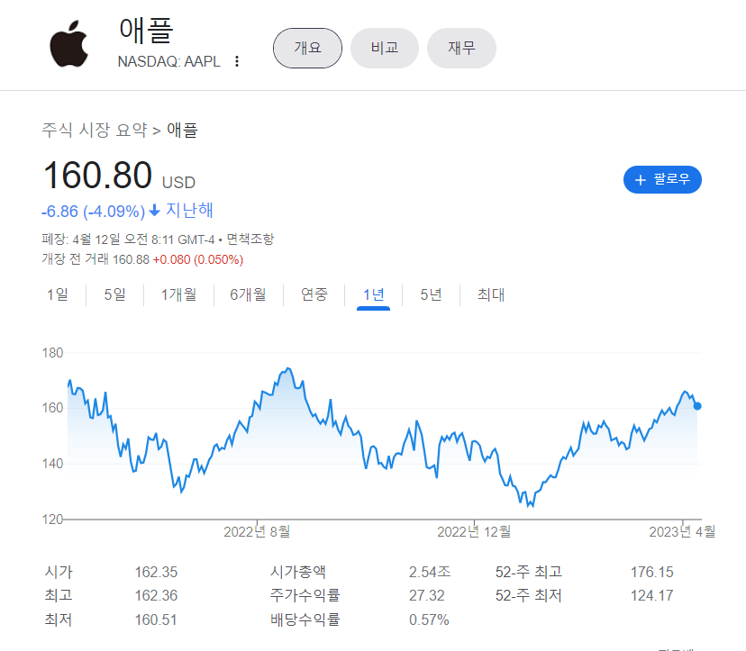  애플주식분석 및 최근 동향