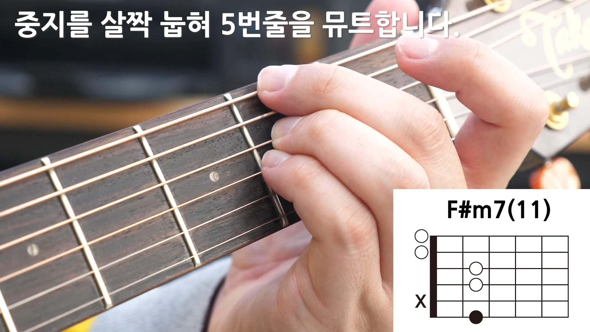 통기타코드-m(add11)-m7(11)-초보기타레슨-음악이론-F#m7(11)