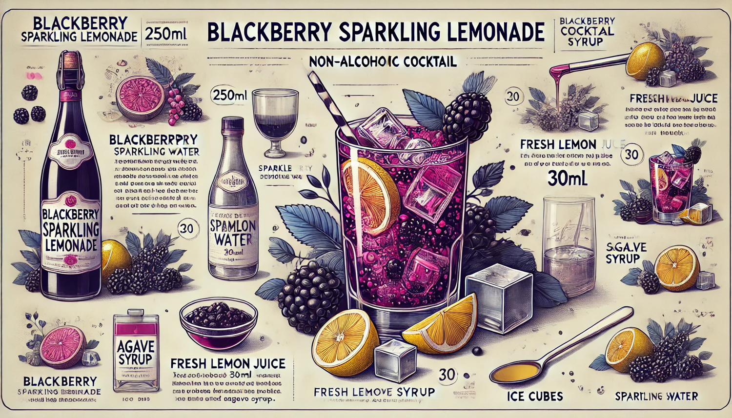 블랙베리 스파클링 레모네이드