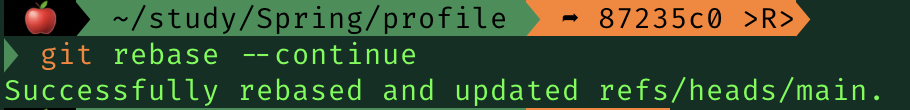 rebase successful