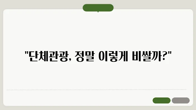 단체관광 비용 후기 총정리