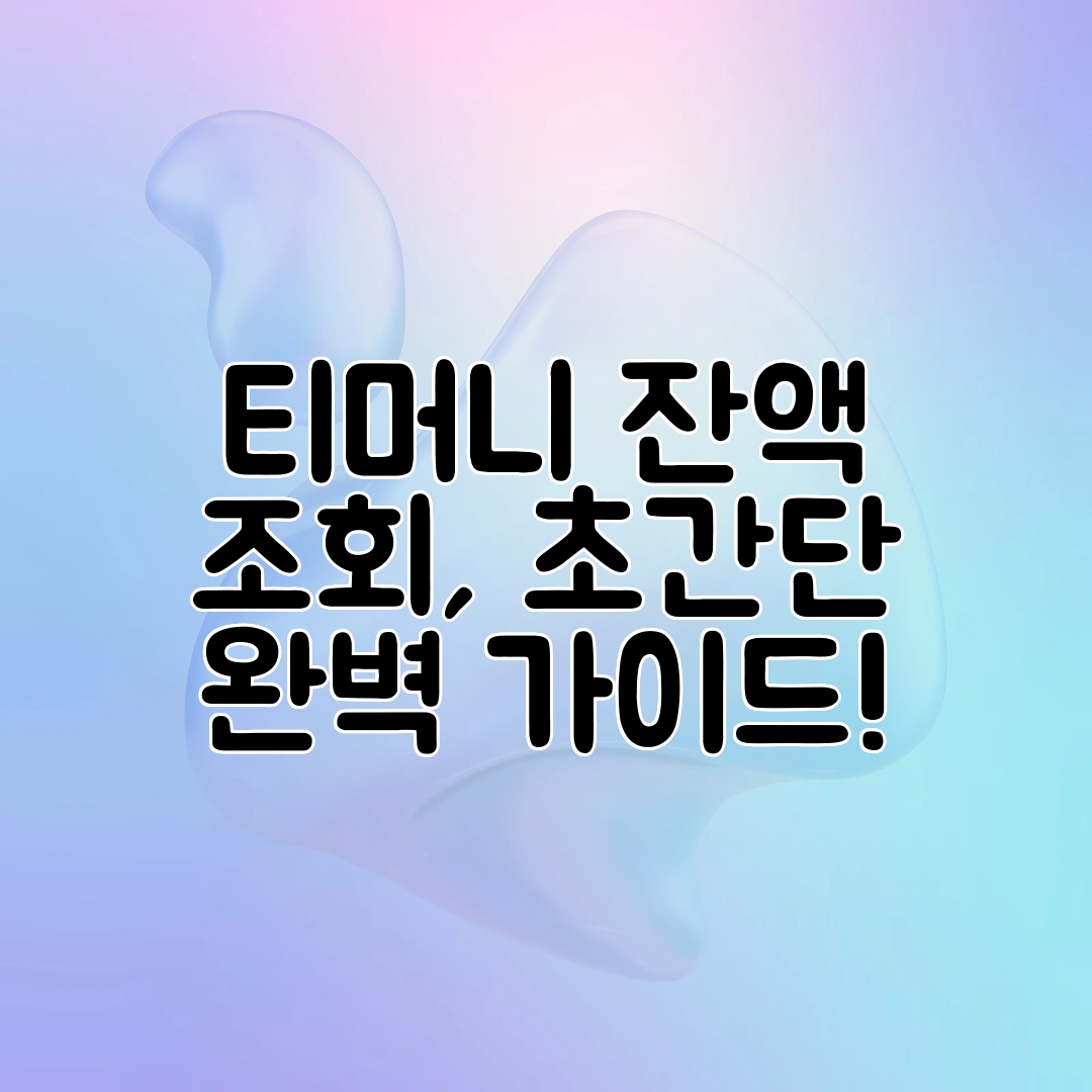 티머니 잔액 조회, 초간단 완벽 가이드!