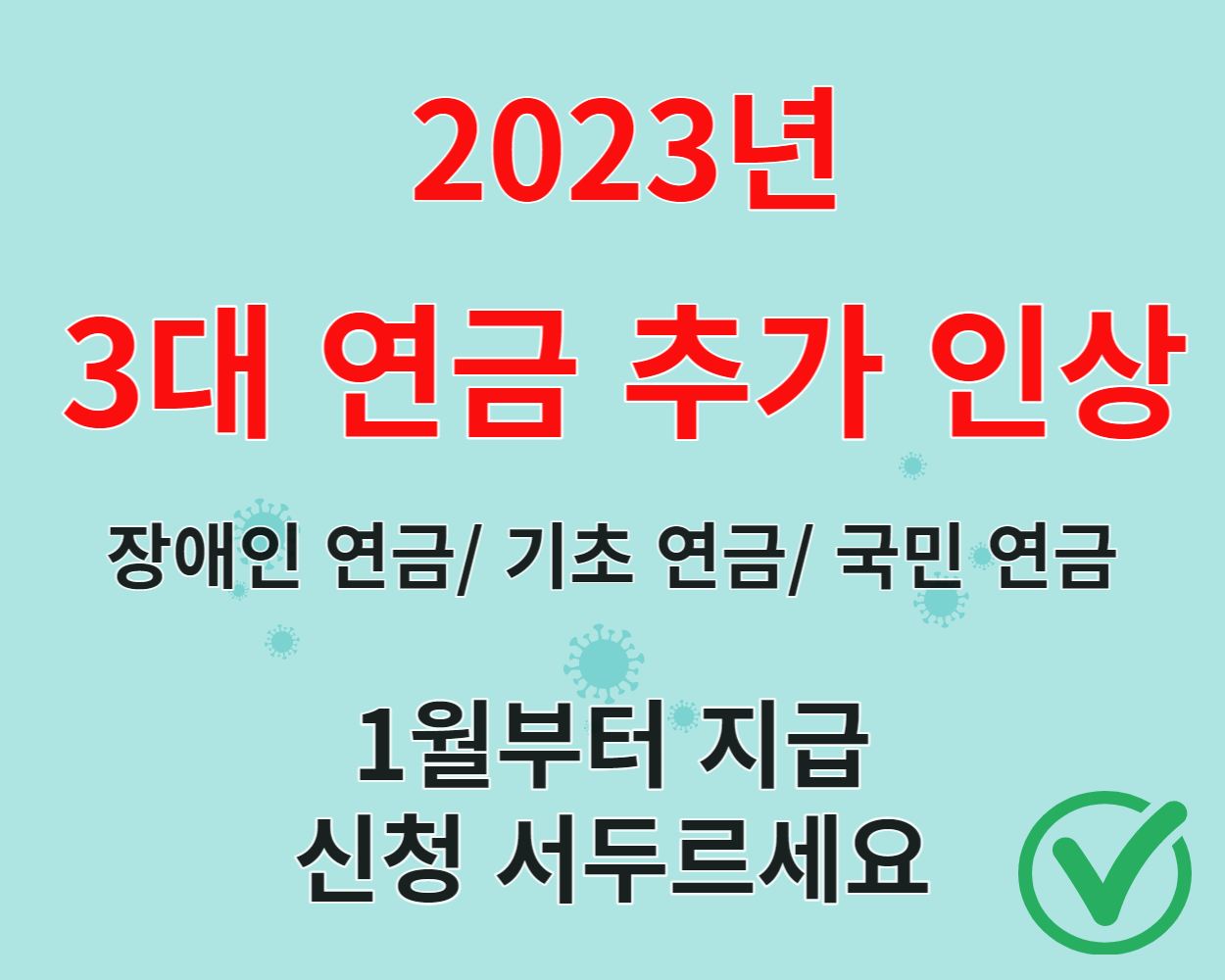  3대 연금  추가 인상 확정(장애인연금  기초연금 국민연금)