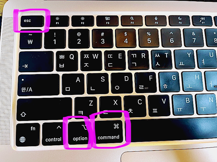 키보드의 해당 단축키 표기