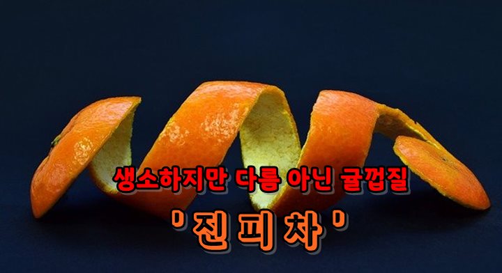 귤 알맹이 없는 껍질 사진