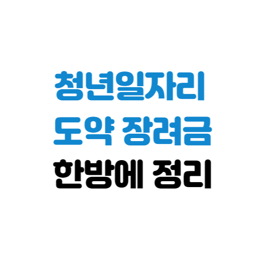  청년 일자리 도약 장려금 한방에 정리! (1인당 최대 960만원 지급)
