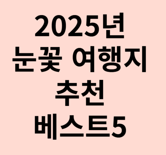 2025년 전국 눈꽃(설산) 여행지 추천 베스트5