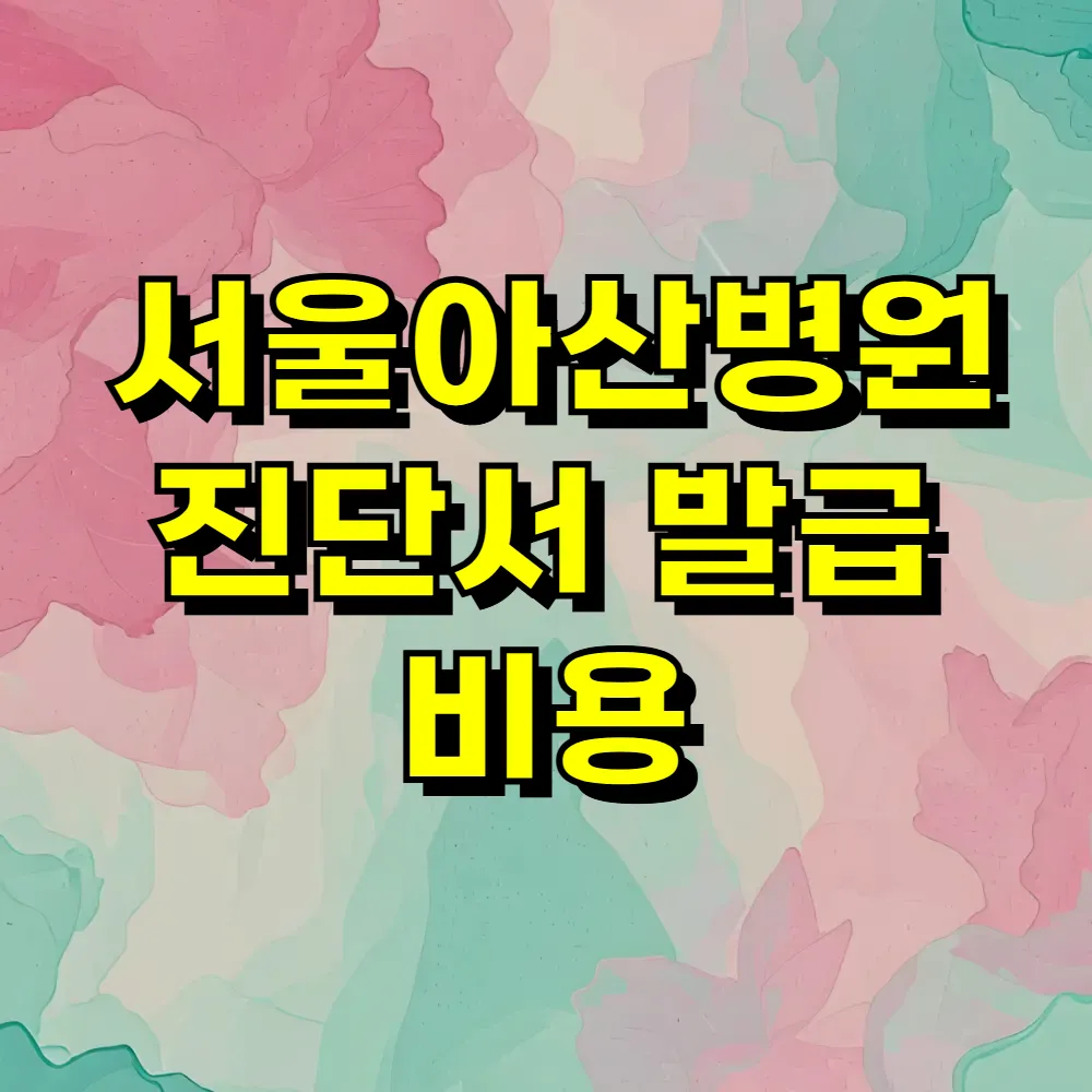 서울아산병원 진단서 발급 비용
