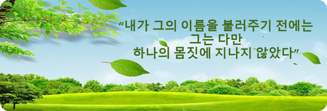 “내가 그의 이름을 불러주기 전에는 / 그는 다만 / 하나의 몸짓에 지나지 않았다”