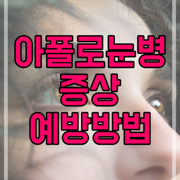  급성출혈성 결막염 바이러스 아폴로눈병 증상 및 예방법 187