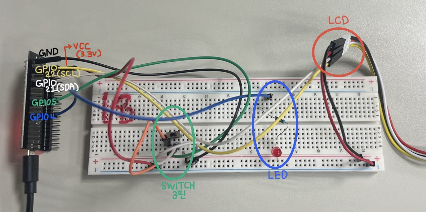 [C/C++] ESP32에서 3가지 작업(LCD,Switch,UART) 반복처리하기