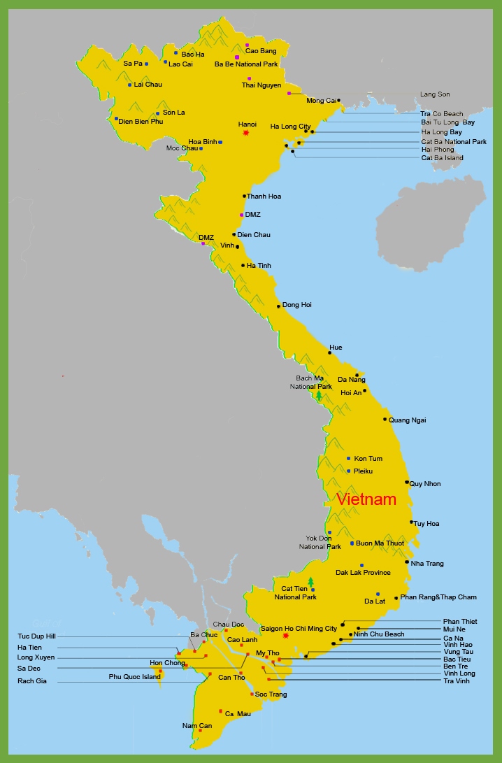베트남 관광 리조트 지도