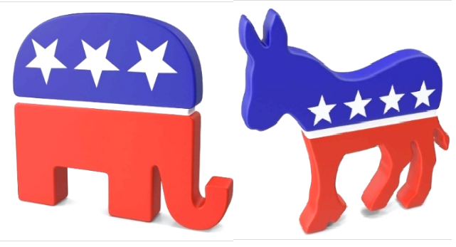공화당 코끼리 민주당 당나귀