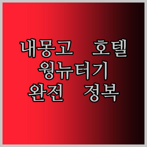 내몽고 웡뉴터기 호텔 완전 정복 가성