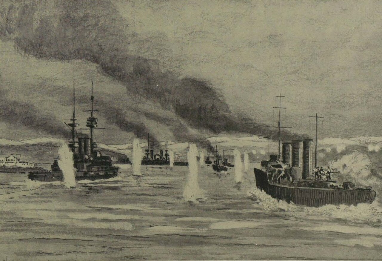 다르다넬스 해협 안으로 진격하는 연합국 해군 함대