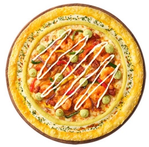 피자 헛 프리미엄 메뉴 아보카도 쉬림프 리치 골드 엣지 치즈 크러스트 미디엄 라지 사이즈