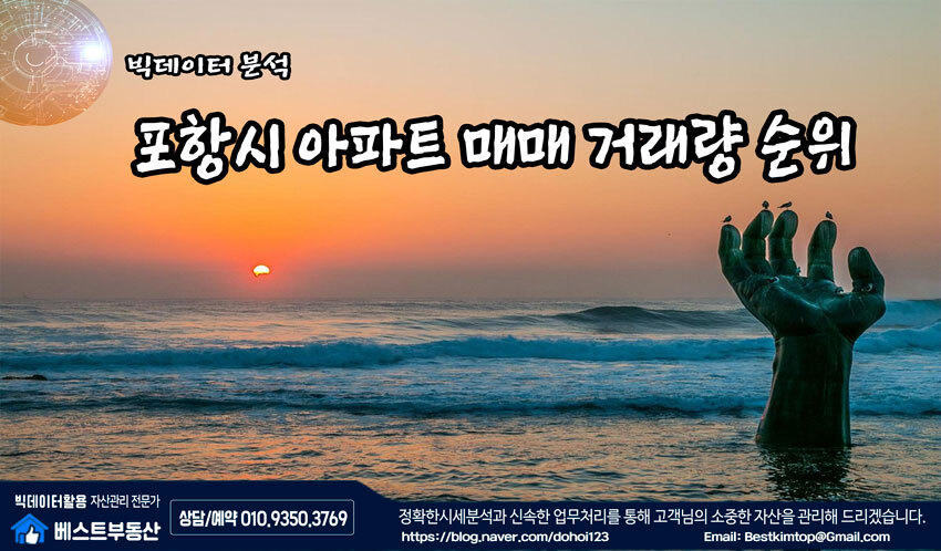  포항시 아파트 매매 거래량 순위 빅데이터 분석 !!!