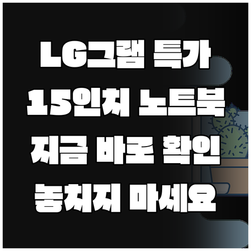 LG그램 15인치 노트북 특가 정보 