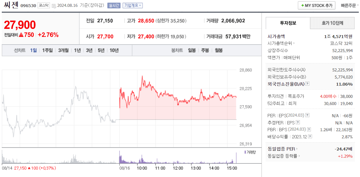 코로나19 진단키트관련주 씨젠