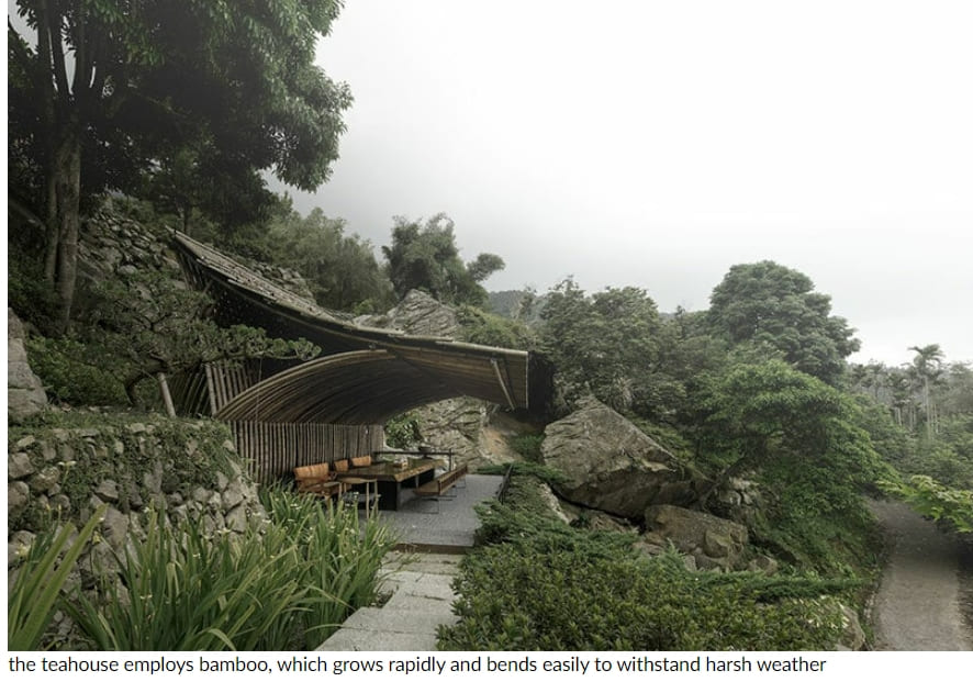 대만의 뱀부 캐노피 찻집 A bamboo canopy shelters teahouse in taiwan by behet bondzio lin architekten