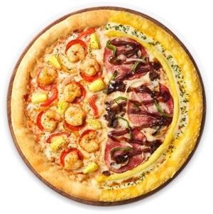 피자 헛 프리미엄 메뉴 하프 앤 엣지 라지 사이즈 리얼