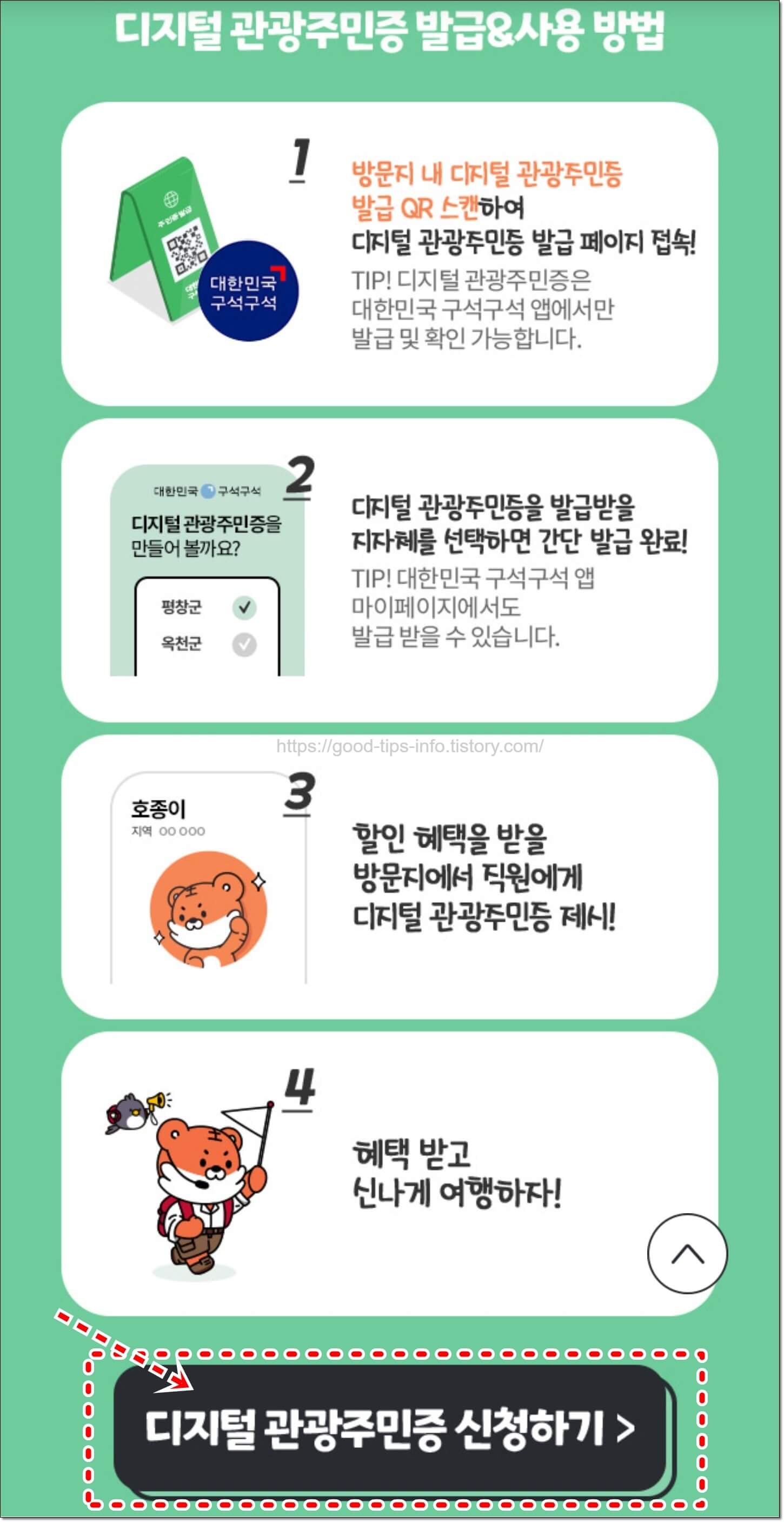 디지털관광주민증신청하기-선택화면