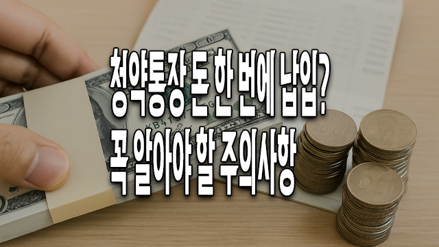 청약통장 돈을 한꺼번에 납입해도 될까요?