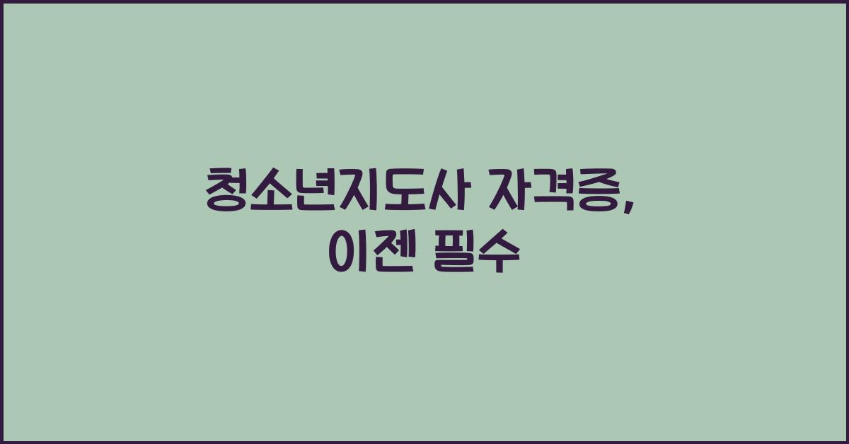 청소년지도사 자격증