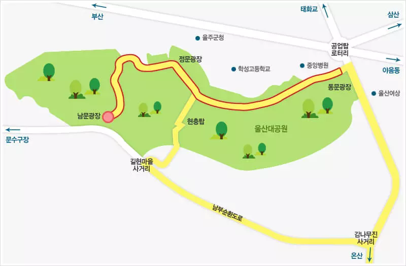 제21회 울산 커플 마라톤 대회 5km 코스맵