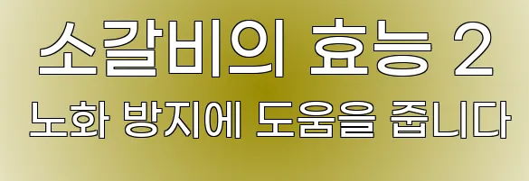  소갈비의 효능 2 노화 방지에 도움을 줍니다