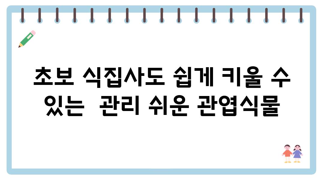 초보 식집사도 쉽게 키울 수 있는  관리 쉬운 관엽식물