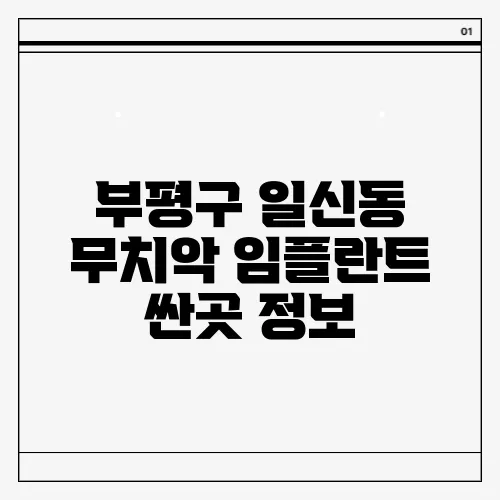 부평구 일신동 무치악 임플란트 싼곳 정보